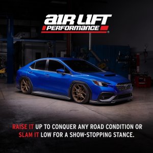 Subaru WRX Rear Air Suspension Kit - Air Lift - Performance, Adjustable, 32-Level Damping - `15-`21